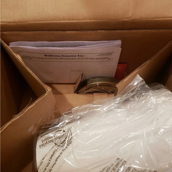 Pottery Barn Rejuvenation William Sonoma Brass Wall Sconce White Linen Shade NWT - Picture 6 of 9